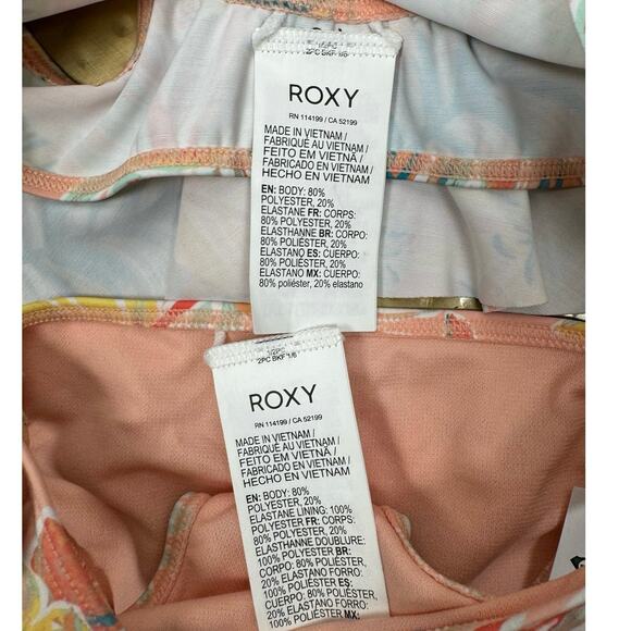 NWT ROXY Friendly Story Tropical Palm Print Flutter Two-piece Swim Set 3 Toddler - Picture 7 of 11